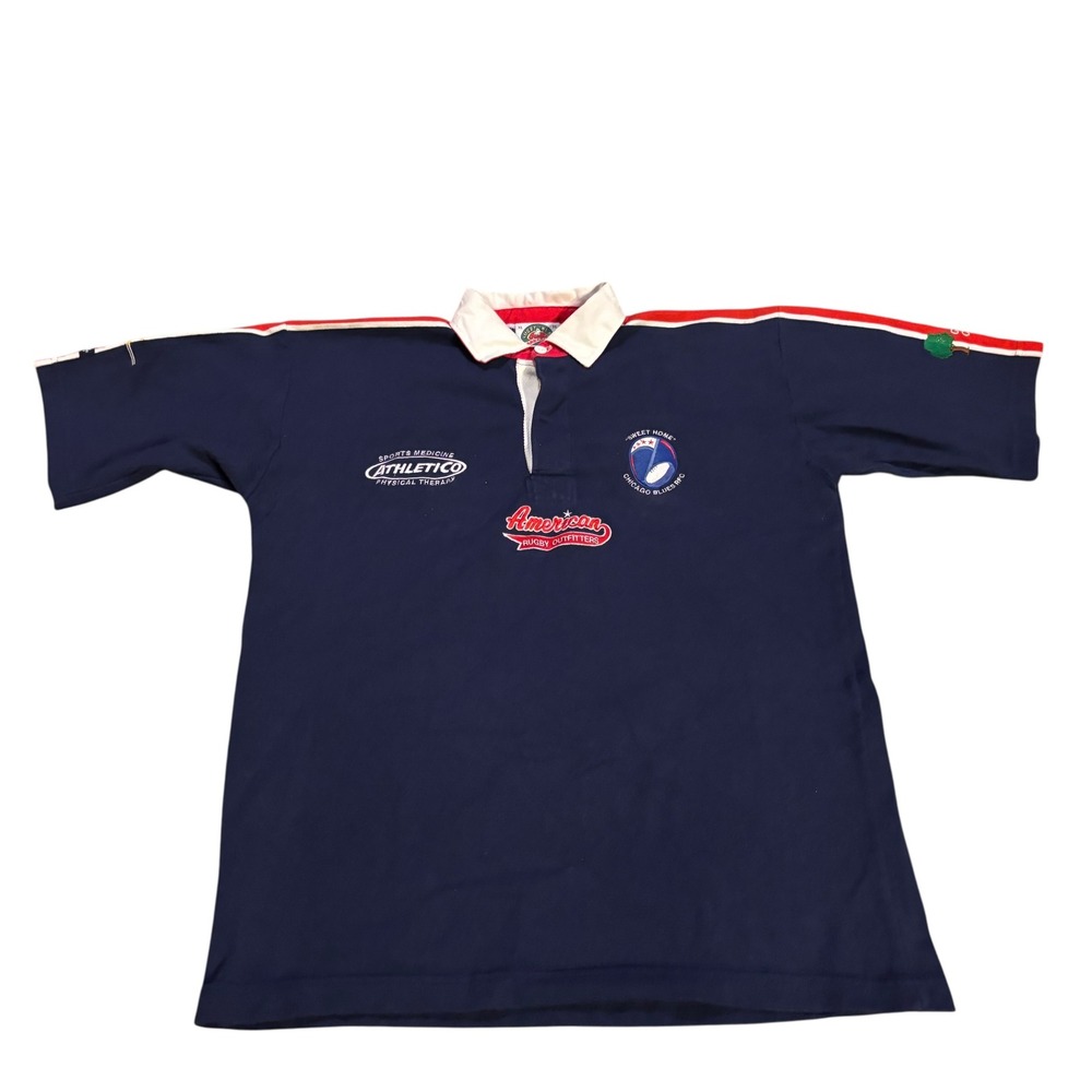 Barbarian Chicago Blues RFC Rugby Shirt Mens XL Navy Blue Embroidered‎ Jersey 6